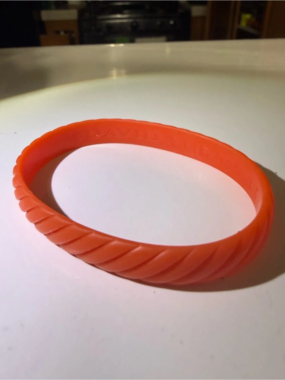 David Yurman Bright Orange Silicone Cable-Edge Bracelet